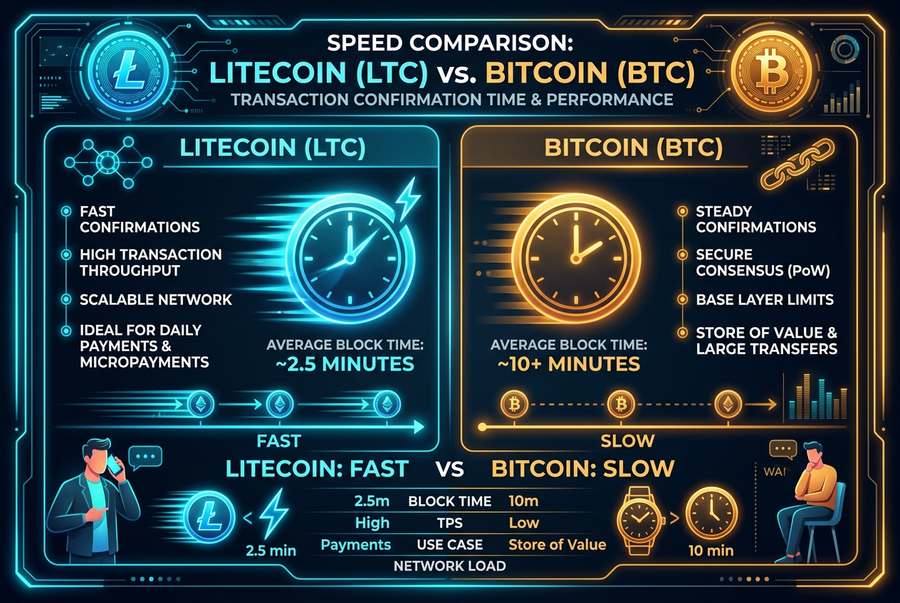Porównanie szybkości transakcji Litecoin i Bitcoin w kasynie