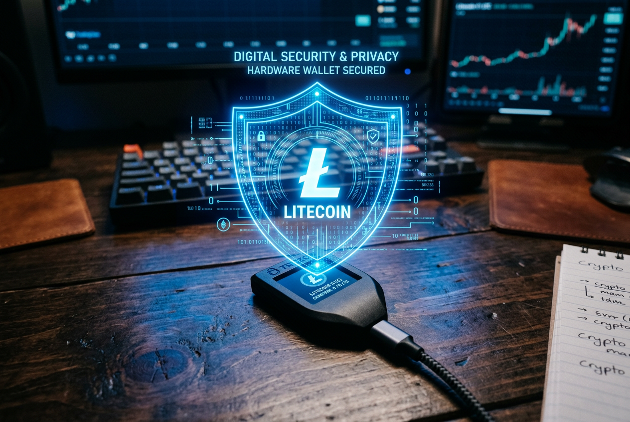 Bezpieczny portfel kryptowalutowy Litecoin z aktywnym zabezpieczeniem
